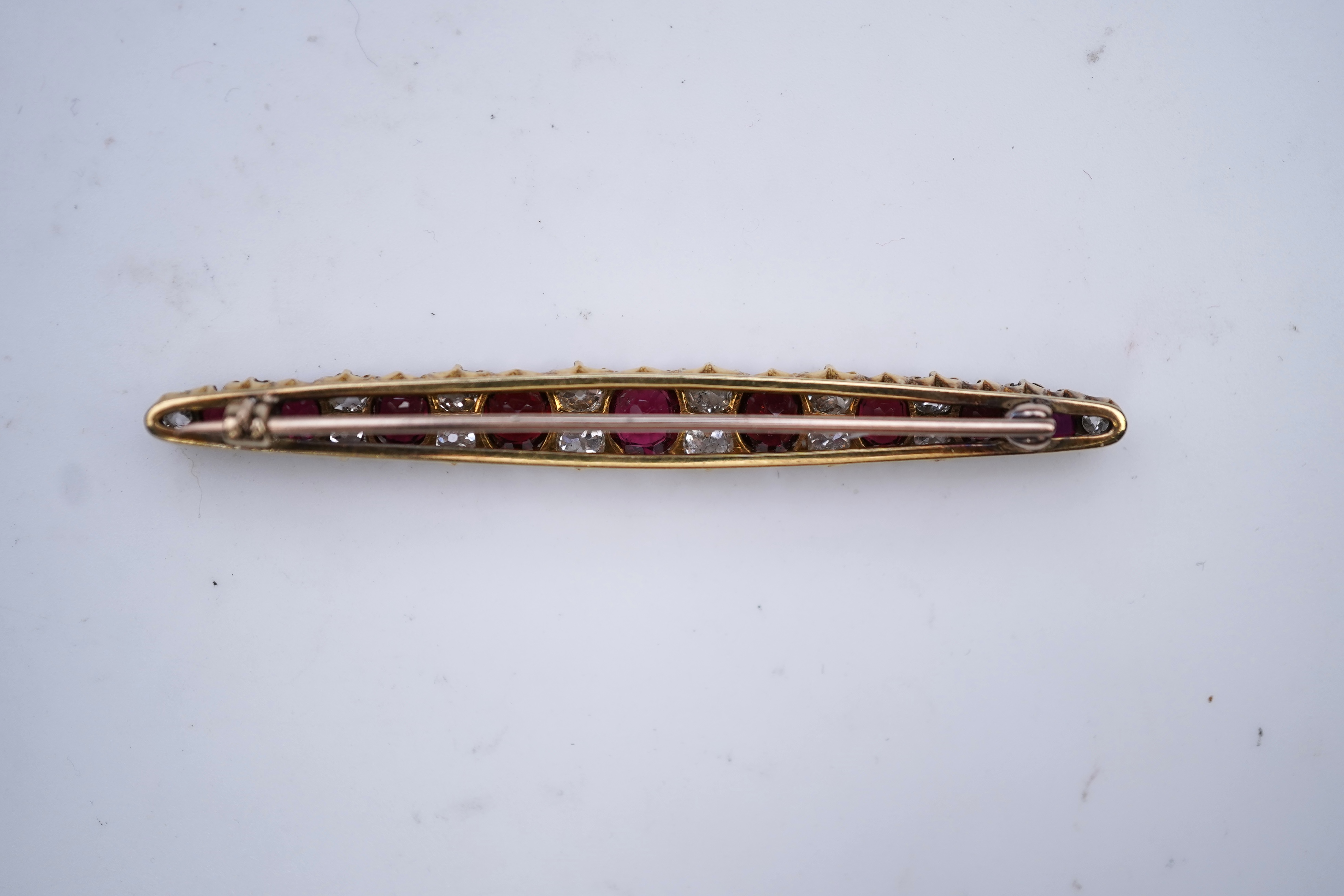 A spinel and diamond brooch, circa 1900